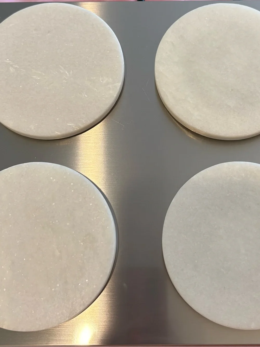 White Marble Round Coasters - Home Accents